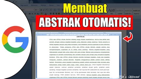 CARA MEMBUAT ABSTRAK OTOMATIS GAMPANG DIJAMIN LANGSUNG JADI YouTube