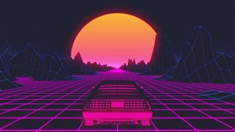 Retrowave Car Driving Synthwave Artwork Dmc Delorean Video Artwork