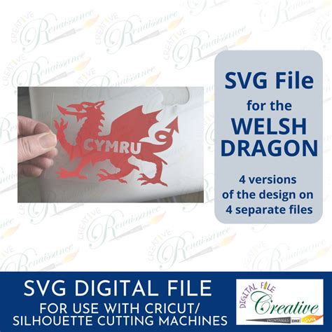 Welsh Dragon Stickers Welsh Dragon Svg St Davids Day Etsy Canada