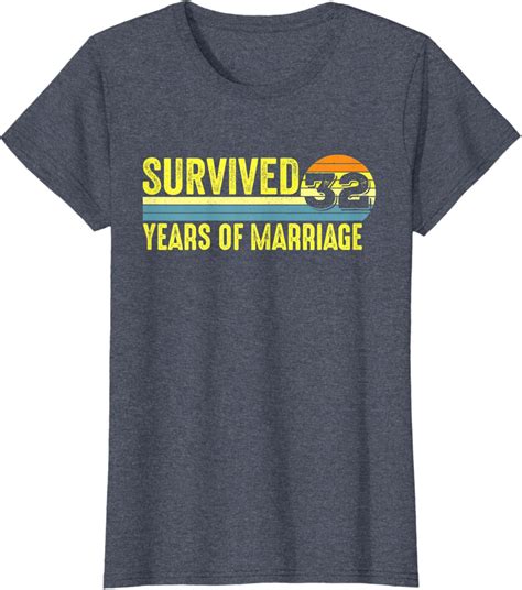 32nd Wedding Anniversary Funny Husband Wife Couple Matching T-Shirt