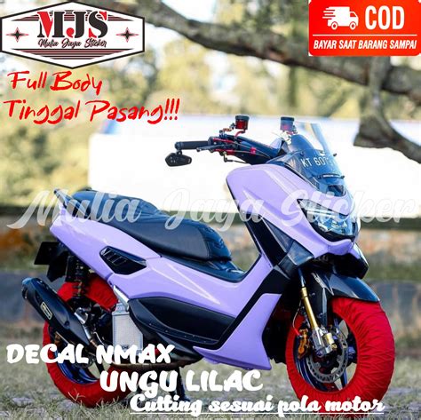 Decal Stiker Motor Nmax Oldnew Polos Warna Ungu Lilac Full Body