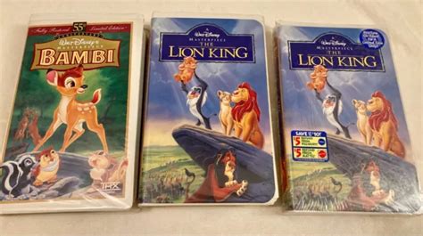 VINTAGE DISNEY VHS Bänder Der König der Löwen Bambi Originale EUR 10