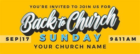 Back To Church Sunday Celebration Banner Church Banners Outreach