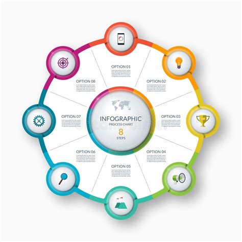 Infographic Circle Process Chart Cycle Diagram Steps Stock Vector