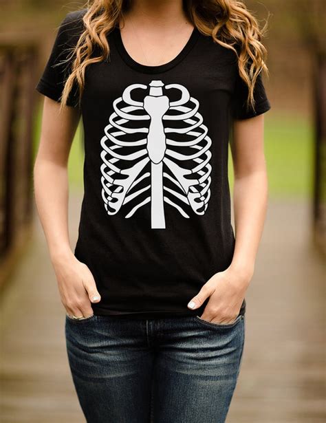 Skeleton Rib Cage T Shirt Halloween Tee Shirt Funny Etsy