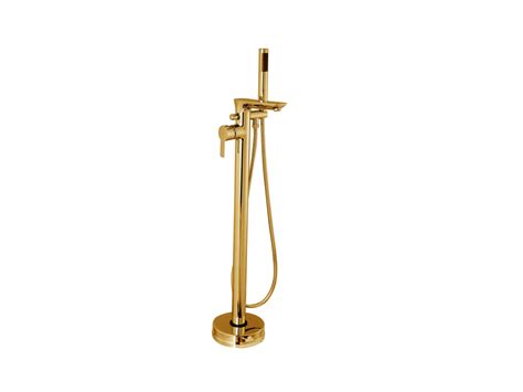 Freistehende Badewannenarmatur Gold Glamour Wasserhahn Wannenarmatur