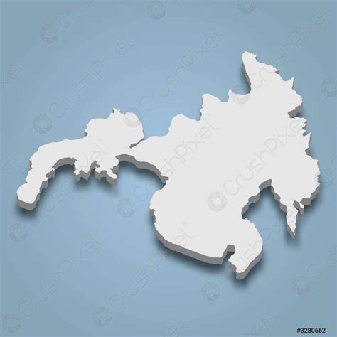 3d Isometric Map Of Mindanao Is An Island In Philippines Stock Vector