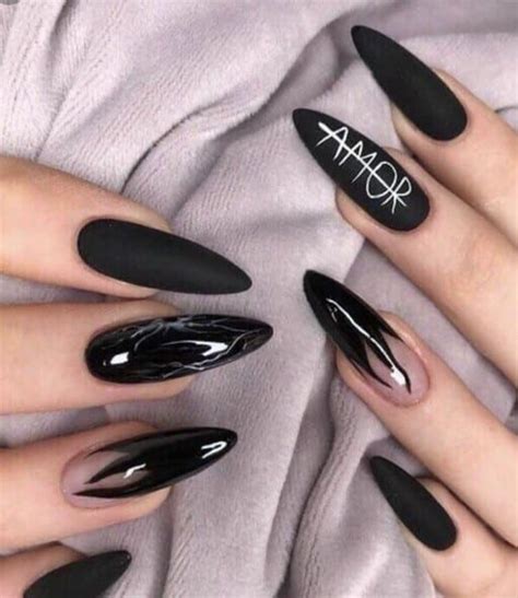 45 Edgy Goth Grunge Black Nails For A Dramatic Look