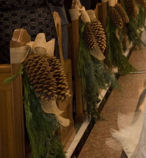 Large Pinecones And Fir Greenery Aisle Markers Christmas Holiday Season