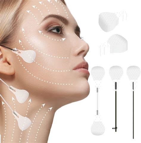 60 Pièces Autocollant Lifting Visage Face Lift Tape Visage de Levage