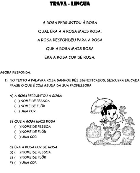 Coisas da Professora Raquel Trava língua