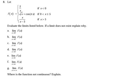 Solved 8 Let F X ⎩⎨⎧x2x Cos πx X−5x If X