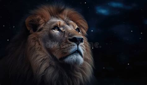 Lion in the African Savannah Stock Illustration - Illustration of lion ...