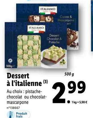 Promo Dessert à L italienne Italiamo chez Lidl iCatalogue fr