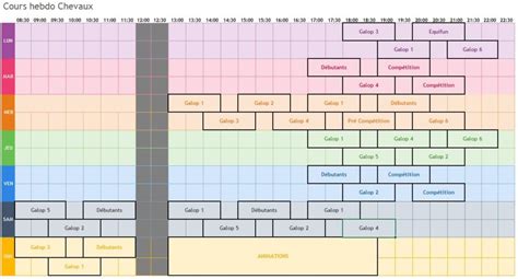 Planning Des Cours 2022 2023 Association Suresnoise D Equitation