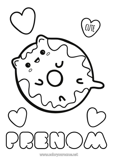 Coloriage N119 Mignon Kawaii Nourriture