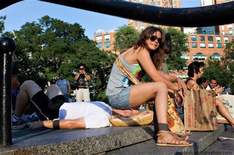 African American Women Allow Strangers In Union Square Park To Touch