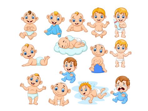 Cartoon babies collection By tigatelu | TheHungryJPEG