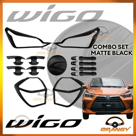 ALL NEW Toyota Wigo 2023 To 2024 Garnish Combo Set Matte Black Car