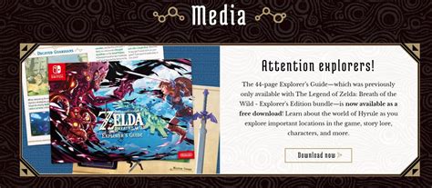 Descarga gratis la guía del explorador de Zelda Breath of the Wild un