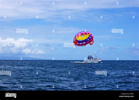 Parasailing Adventure Tanjung Benoa Bali Indonesia Stock Photo Alamy