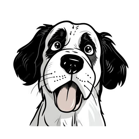 Premium Ai Image Bold And Spirited Black And White Dog Drawing In