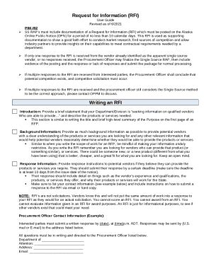 Request For Ination Rfi User Guide Doc Template Pdffiller