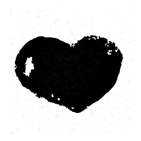 Hand Drown Heart On White Background Grunge Shape Of Heart Black