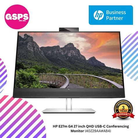 HP E27m G4 27 Inch QHD USB C Conferencing Monitor 40Z29AA AB4