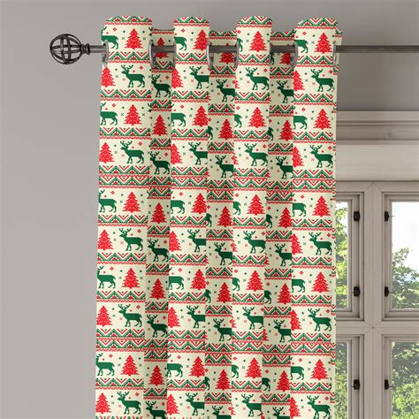 Nordic Grommet Curtain Pixel Art Inspirations Christmas Ornamental