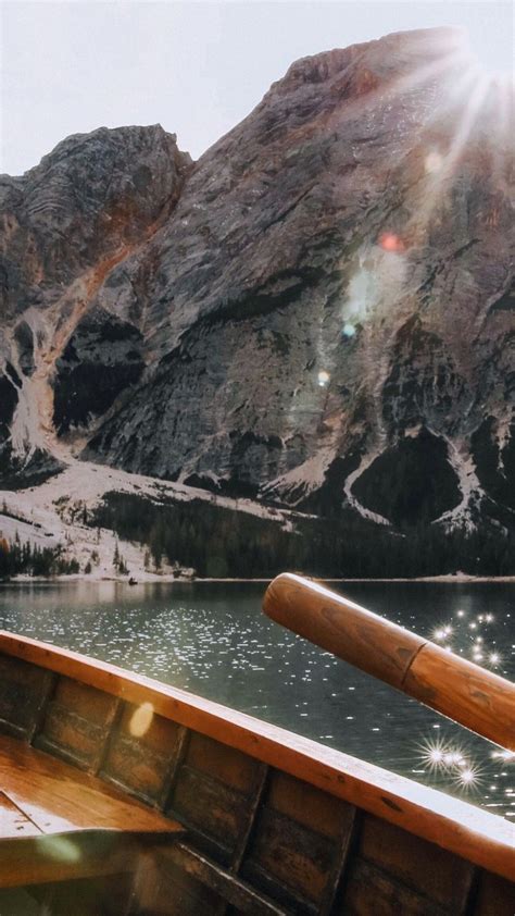 Rowing Boat On Lake Braies Pragser Wildsee Backiee