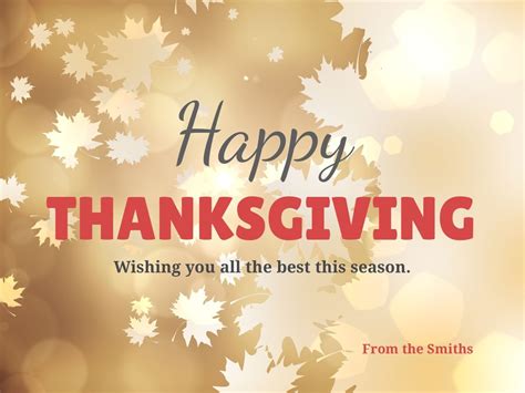 Personalizable Thanksgiving Card Template For A Facebook Post With