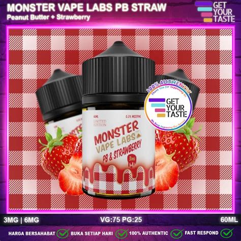 Jual Liquid Monster Vape Labs Pb Strawberry 60ml By Jam Monster Di