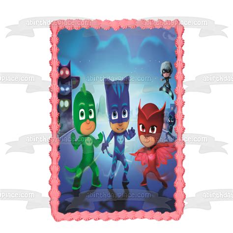 Pj Masks Cat Boy Gekko Owlette Luna Girl And Night Ninja Edible Cake T A Birthday Place