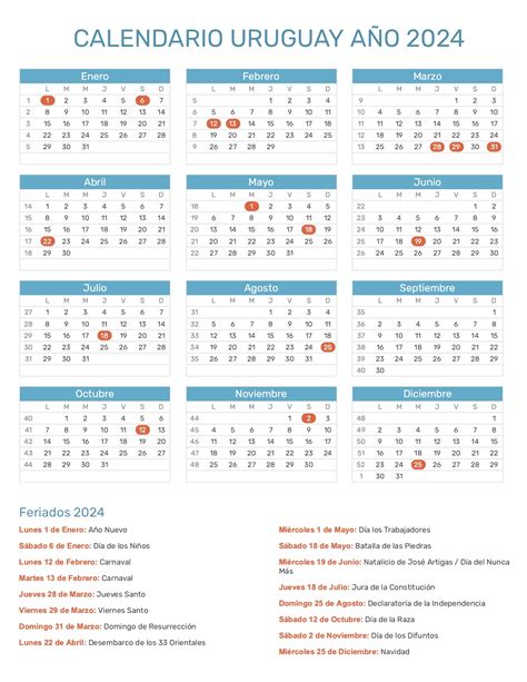 Calendario Con Feriados Uruguay Image To U