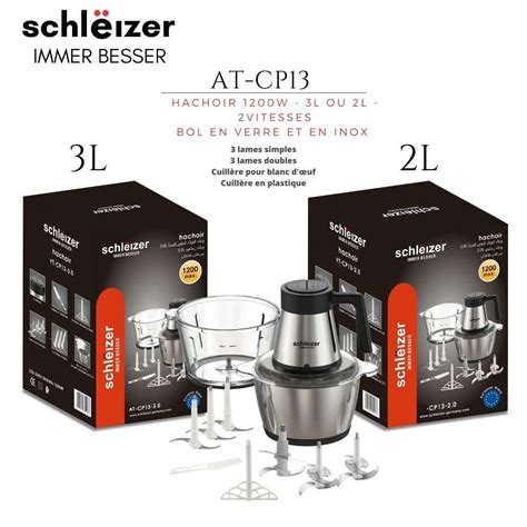 Schl Izer Hachoir Lectrique Lames En Acier Inoxydable Bols Inox