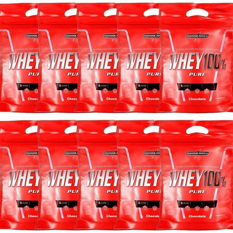 Kit 10x Whey 100 Pure 1800g Refil Chocolate Integralmédica