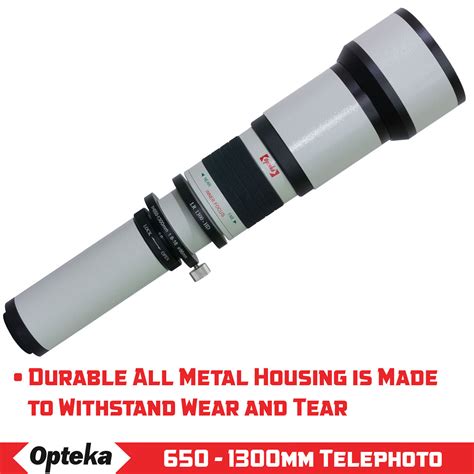 Opteka 650 1300mm Telephoto Zoom Lens For Canon Eos Ef Mount Dslr