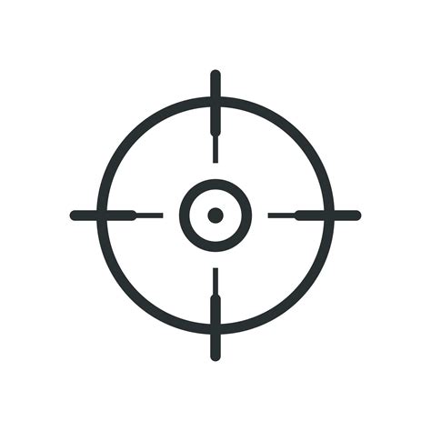 Shooting Target Vector Icon In Flat Style Aim Sniper Symbol Illustration On White Background