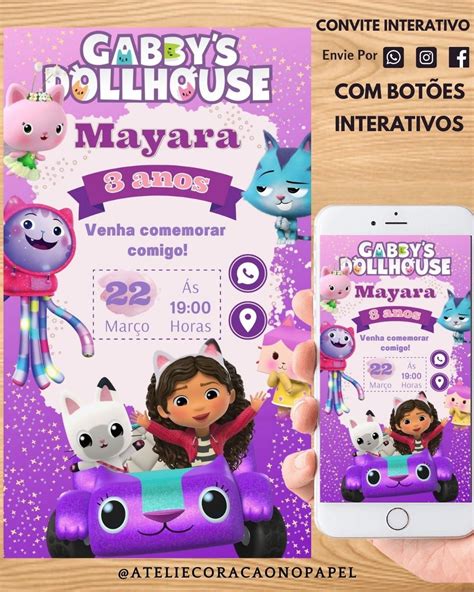 Convite Digital Interativo Casa Mágica da Gaby Modelo 4 Elo7