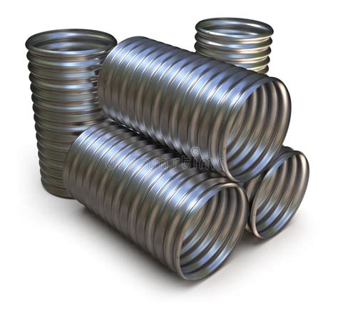 Corrugated metal pipe stock image. Image of metal, rendering - 251828517