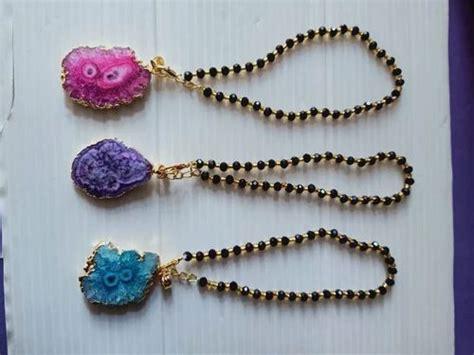 Mix Agate Natural Druzy Gemstone Lumba Chain For Making Jewelry At Rs