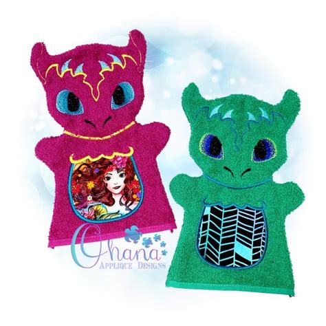 Dragon Hand Puppet Embroidery Design Ohana Applique Designs