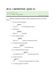 Understanding Ir A Infinitive In Spanish Quiz Analysis Course Hero