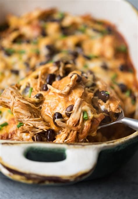 Chicken And Black Bean Enchilada Casserole Life Is But A Dish