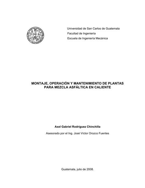 Tesis Mantenimiento Y Operacion Planta Asfalto