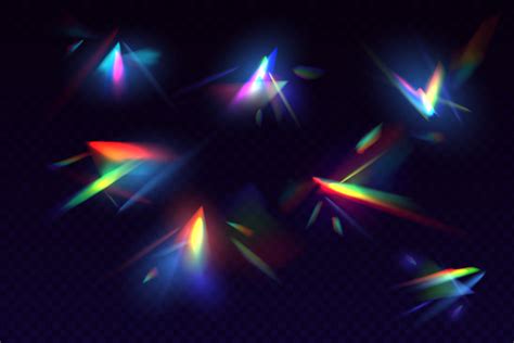 Prism Light Rainbow Crystal Flare Reflection Lens Vector Art