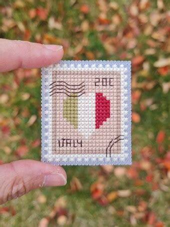 Cute Embroidery By Kate Italy Postage Stamp Cross Stitch Pattern