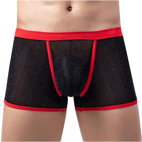 Xysaqa Mens Underwear Mesh Breathable Boxers Briefs Men Bulge Pouch Underwear Men S Sexy