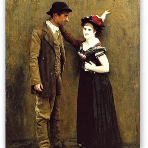 Worker And Actress Saying Goodbye By Alfred Stevens Stable Diffusion